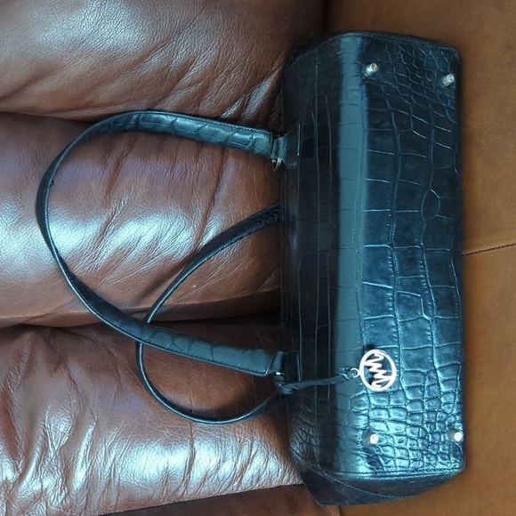 EUC Monsac Black Croc-Embossed Baguette Bag - 100% leather - Picture 6 of 12